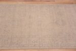 Border of Tribal Neutral Cream Color Turkish Oushak Design Modern Hallway Runner Rug 11210 by Nazmiyal Antique Rugs