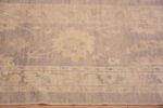 Border of Warm Grey Neutral Tribal Turkish Oushak Design Modern Hallway Runner Rug 11197 by Nazmiyal Antique Rugs