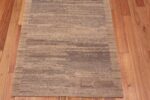 Bottom of Earthy Grey Color Minimalist Solid Abstract Deign Modern Hallway Runner Abrash Rug 11122 by Nazmiyal Antique Rugs