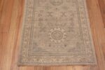 Bottom of Light Neutral Grey Color Khotan Design Modern Hallway Runner Rug 11205 by Nazmiyal Antique rugs