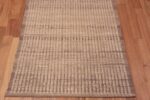 Bottom of Minimalist Neutral Light Cream Color Modern Contemporary Hallway Runner Rug 11159 by Nazmiyal Antique Rugs