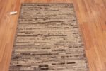Bottom of Neutral Earthy Brown Color Abstract Abrash pattern Modern Hallway Runner Rug 11123 by Nazmiyal Antique rugs