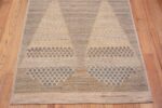 Bottom of Neutral Color Tribal Geometric Design Modern Hallway Runner Rug 11064 by Nazmiyal Antique Rugs