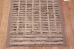Bottom of Beautiful Neutral Grey Color Simplistic Geometric Design Modern Contemporary Hallway Runner Rug 11143 by Nazmiyal Antique Rugs