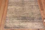 Bottom of Neutral Salt and Pepper Color Modern Hallway Runner Abrash Rug 11155 by Nazmiyal Antique Rugs