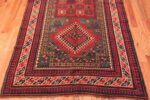 Bottom of Small Green Tribal Antique Double Niche Caucasian Kazak Islamic Prayer Design Area Rug 72560 by Nazmiyal Antique Rugs
