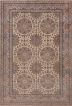 Classic Ivory and Blue Fine Silk and Wool Vintage Persian Nain Rug 72463 by Nazmiyal Antique Rugs
