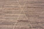 Close Up of Facinating and Decorative Modern Abstract Minimalist Tribal Geometric Design In Earthtone Grey Color Room Size Area Rug 11649 by Nazmiyal Antique Rugs