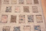 Close Up of Artsy Modern Contemporary Geometric Hallway Runner Rug 11156 by Nazmiyal Antique Rugs