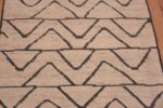 Close Up of Artistic Tribal Design Ivory Cream Color Background Modern Contemporary Hallway Runner Rug 11117 by Nazmiyal Antique Rugs