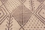 Close Up of Contemporary Cream Brown Tribal Berber Moroccan Beni Ourain Design Modern Area Rug #11625 by Nazmiyal Rugs