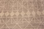 Close Up of Contemporary Handmade Tribal Geometric Neutral Color Modern Room Size Rug 11643 by Nazmiyal Rugs