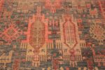 Close Up of Happy Jewel Tone Color Tribal Geometric Animal Caucasian Design Modern Area Rug 11529 by Nazmiyal Antique Rugs