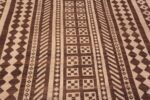 Close Up of Captivating Ivory and Brown Color Tribal Geometric Design Modern Oversized Area Rug 11851 by Nazmiyal Antique Rugs