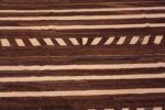 Close Up of Large Brown Cream Geometric Flatwoven Modern Contemporary Kilim Area Rug 11812 by Nazmiyal Antique Rugs