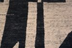 Close Up of Jaw Dropping Large Size Bold Charcoal and Cream Color Modern Geometric Hollywood Regency Style Area Rug 11827 by Nazmiyal Antique Rugs