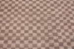 Close Up of Decorative Light Neutral Earthy Grey Color Large Size Geometric Checkerboard Design Modern Area Rug 11726 by Nazmiyal Antique Rugs