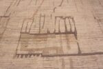 Close Up of Large Size Light Ivory Cream Color Background Abstract Tribal Nomadic Primitive Design Modern Area Rug 11799 by Nazmiyal Antique Rugs