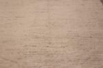 Close Up of Decorative and Versatile Large Size Solid Light Ivory Cream Color Background Modern Wool Pile Area Rug 11785 by Nazmiyal Antique Rugs