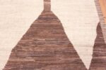 Close Up of Large Tribal Design Ivory And Brown Modern Area Rug 11731 by Nazmiyal Antique Rugs