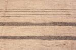 Close Up of Modern Cream and Charcoal Color Minimalist Geometric Room Size Area Rug 11357 by Nazmiyal Antique Rugs