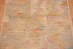 Close Up of A Beautiful Warm Tone And Casual Modern Rustic Tribal Geometric Chevron Design Contemporary Runner Rug 11047 by Nazmiyal Antique Rugs