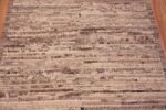 Close Up of Neutral Earthy Brown Color Abstract Abrash pattern Modern Hallway Runner Rug 11123 by Nazmiyal Antique rugs