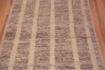 Close Up of Neutral Color Artistic Tribal Geometric Pattern Modern Hallway Runner Rug 11141 by Nazmiyal Antique rugs