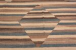Close Up of A Wonderfully Artistic Neutral Color Geometric Design Contemporary Large Size Modern Flat Weave Kilim Rug 11732 by Nazmiyal Antique Rugs