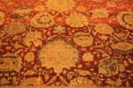 Close Up of Jaw Dropping Rustic Red Oversized Large Scale Allover Design Antique Indian Agra Rug 71251 by Nazmiyal Antique Rugs