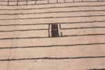 Close Up of Facinating Primitive Tribal Geometric Ivory Background Modern Room Size Area Rug 11560 by Nazmiyal Antique Rugs