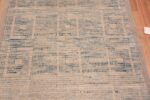 Close Up of Texture of Tribal Geometric Design Light Blue Color Modern Hallway Runner Rug 11144 by Nazmiyal Antique Rugs