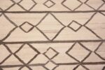 Close Up of White And Brown Geometric Contemporary Modern Room Size Area Kilim Rug 11522 by Nazmiyal Antique Rugs