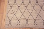 Corner of Artistic Cream Background And Neutral Color Tribal Geometric Design Modern Contemporary Hallway Runner Rug 11140 by Nazmiyal Antique Rugs