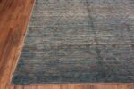 Corner of Blue And Brown Contemporary Abstract Wavy Design Modern Area Rug 11296 by Nazmiyal Antique Rugs