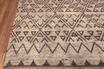 Corner of Contemporary Cream Earthy Brown Tribal Nomadic Geometric Design Modern Area Rug 11500 by Nazmiyal Antique Rugs