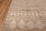 Corner of Contemporary Handmade Tribal Geometric Neutral Color Modern Room Size Rug 11643 by Nazmiyal Rugs
