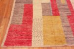 Corner of Light Cream Background Art Deco Color Block Design Contemporary Modern Area Rug 11258 at Nazmiyal Antique Rugs