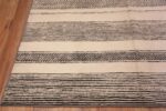 Corner of Cream And Black Handmade Wool Pile Abstract Contemporary Modern Area Rug 11537 by Nazmiyal Antique Rugs