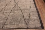 Corner of A Truly Facinating Cream Color Background With A Tribal Nomadic Abstract Modern Room Size Area Rug 11683 by Nazmiyal Antique Rugs