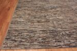 Corner of Beautifully Artistic Earthy Brown and Blue Color Abstract Contemporary Design Large Modern Room Size Area Rug 11699 by Nazmiyal Antique Rugs