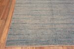 Corner of Geometric Tribal Design Soft Light Blue Color Modern Room Size Rug 11226 by Nazmiyal Antique Rugs