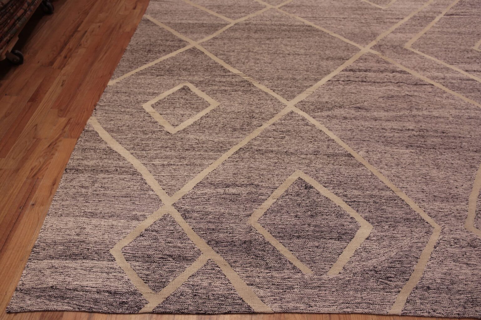 Grey Geometric Large Modern Flatweave Kilim Rug 11839