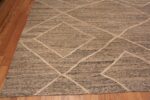 Corner of Beautiful Large Size Neutral Earthtone Color Tribal Geometric Design Modern Flatweave Kilim Rug 11754 by Nazmiyal Antique Rugs