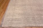 Corner of Large Neutral Minimalist Cream Color Modern Contemporary Area Rug 11779 by Nazmiyal Antique Rugs
