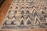 Corner of Large Size Geometric Chevron Design Modern Area Rug 11868 by Nazmiyal Antique Rugs