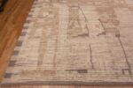 Corner of Large Size Light Ivory Cream Color Background Abstract Tribal Nomadic Primitive Design Modern Area Rug 11799 by Nazmiyal Antique Rugs