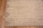 Corner of Light Ivory Cream Background Color Minimalist Solid Abstract Design Modern Hallway Runner Rug 11094 by Nazmiyal Antique Rugs