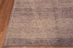 Corner of Modern Contemporary Neutral Grey Geometric Minimalist Area Rug 11507 by Nazmiyal Antique Rugs