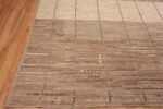 Corner of Modern Minimalist Geometric Design Earthy Color Contemporary Room Size Area Rug #11606 by Nazmiyal Antique Rugs